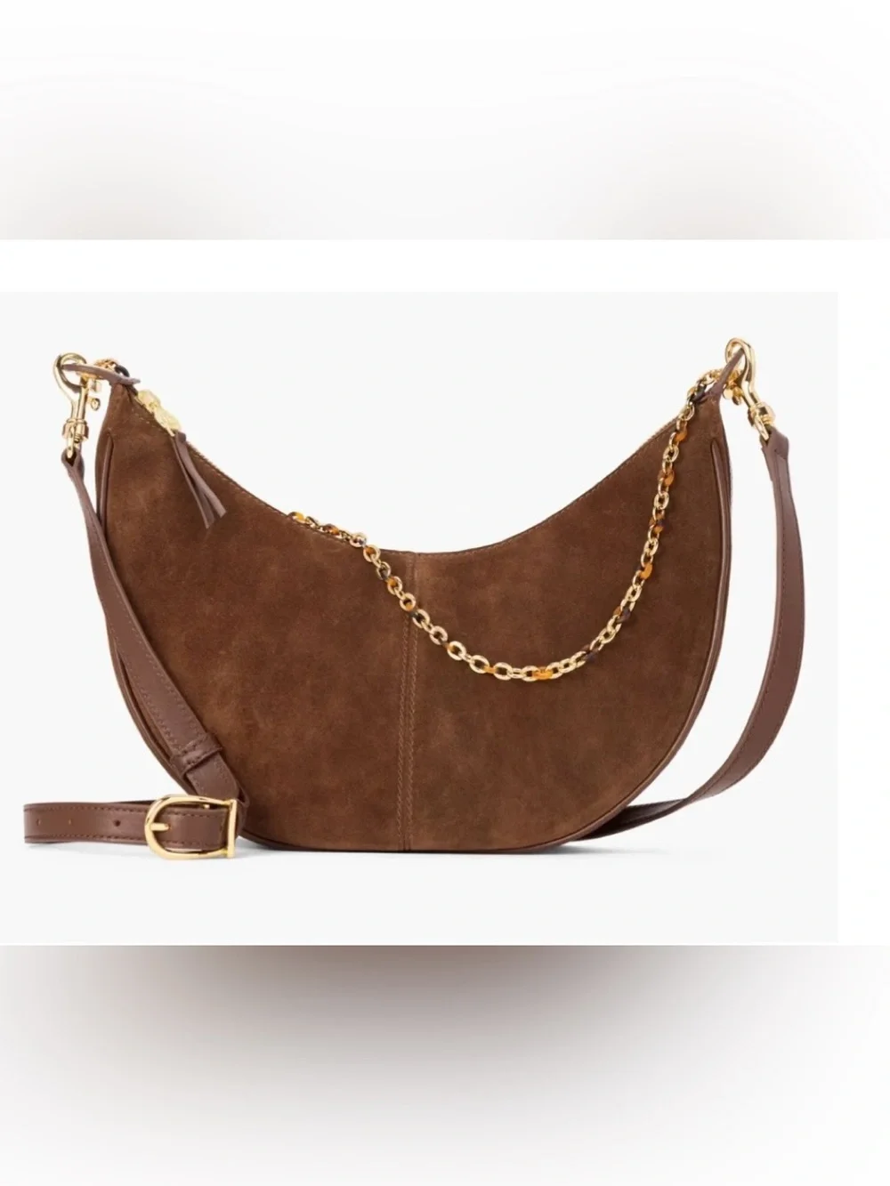 Talbots suede leather chocolate brown crossbody bag